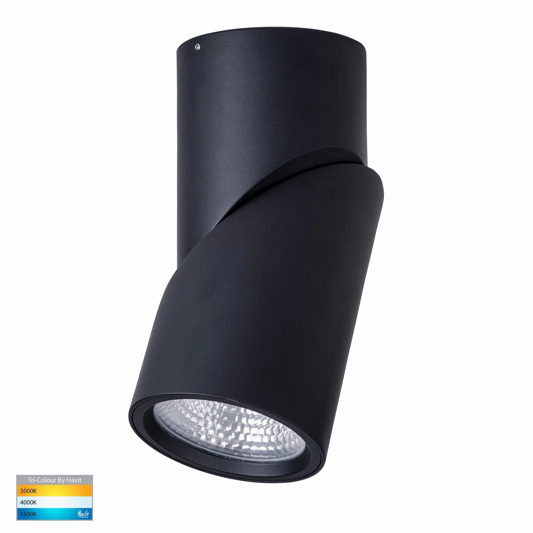 Nella 12v 24w 60 3CCT Rotatable Black Surface Mount Downlight Downlights Security Special