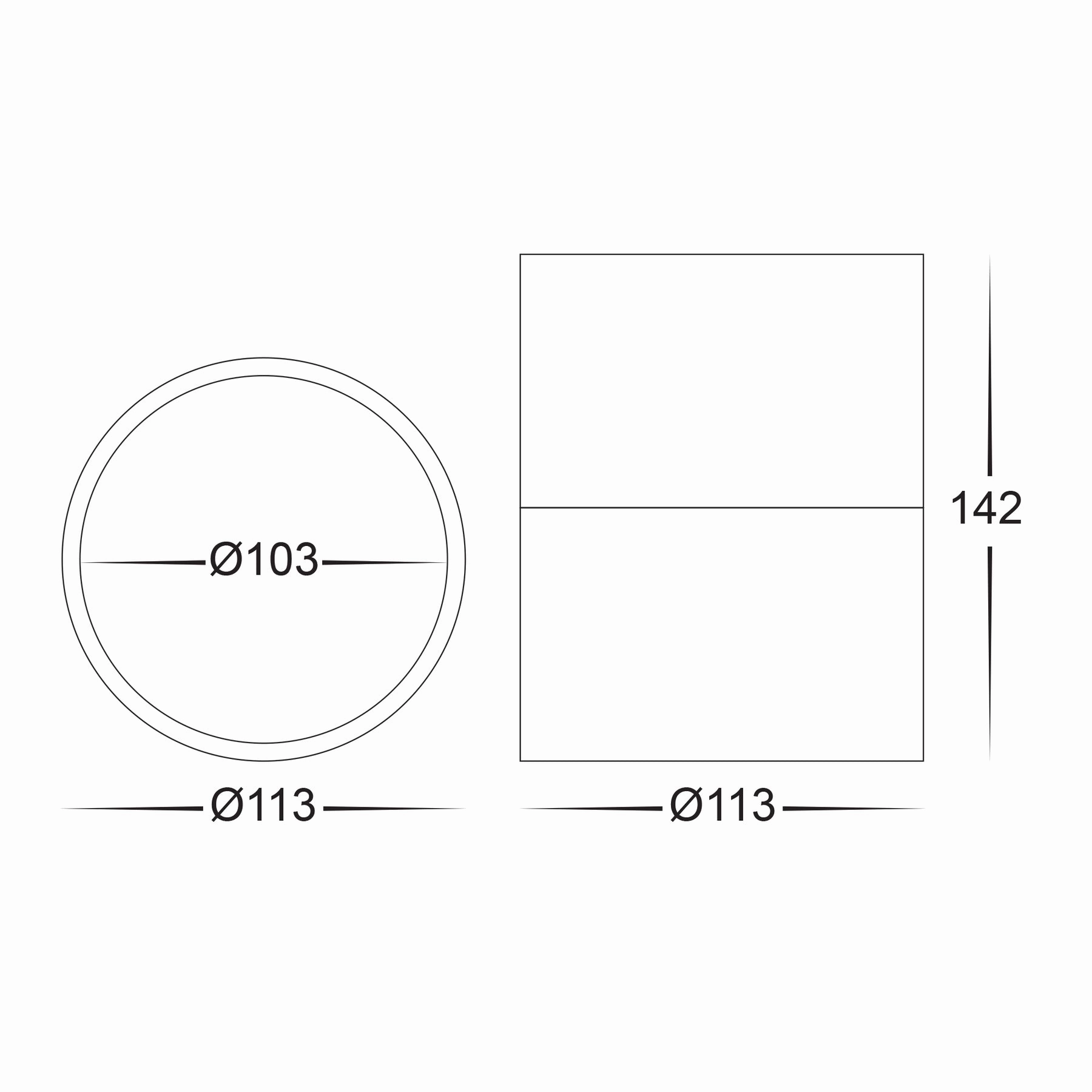 Nella 240v 12w 120 3CCT Black Surface Mount Downlight C/W Extension Exterior Down Lights clearance