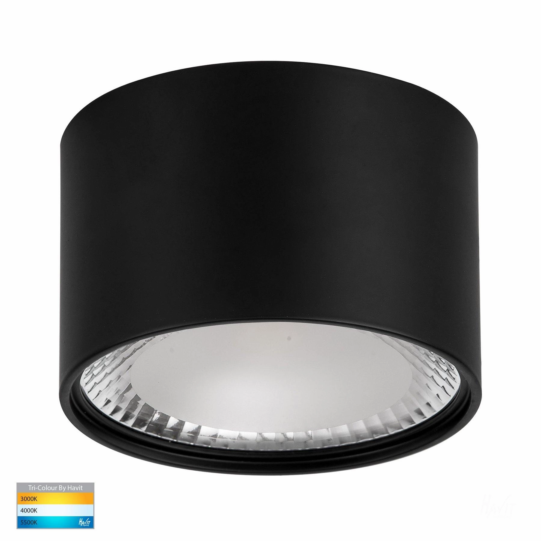 Nella 240v 12w 120 3CCT Black Surface Mount Downlight Downlights Security Special