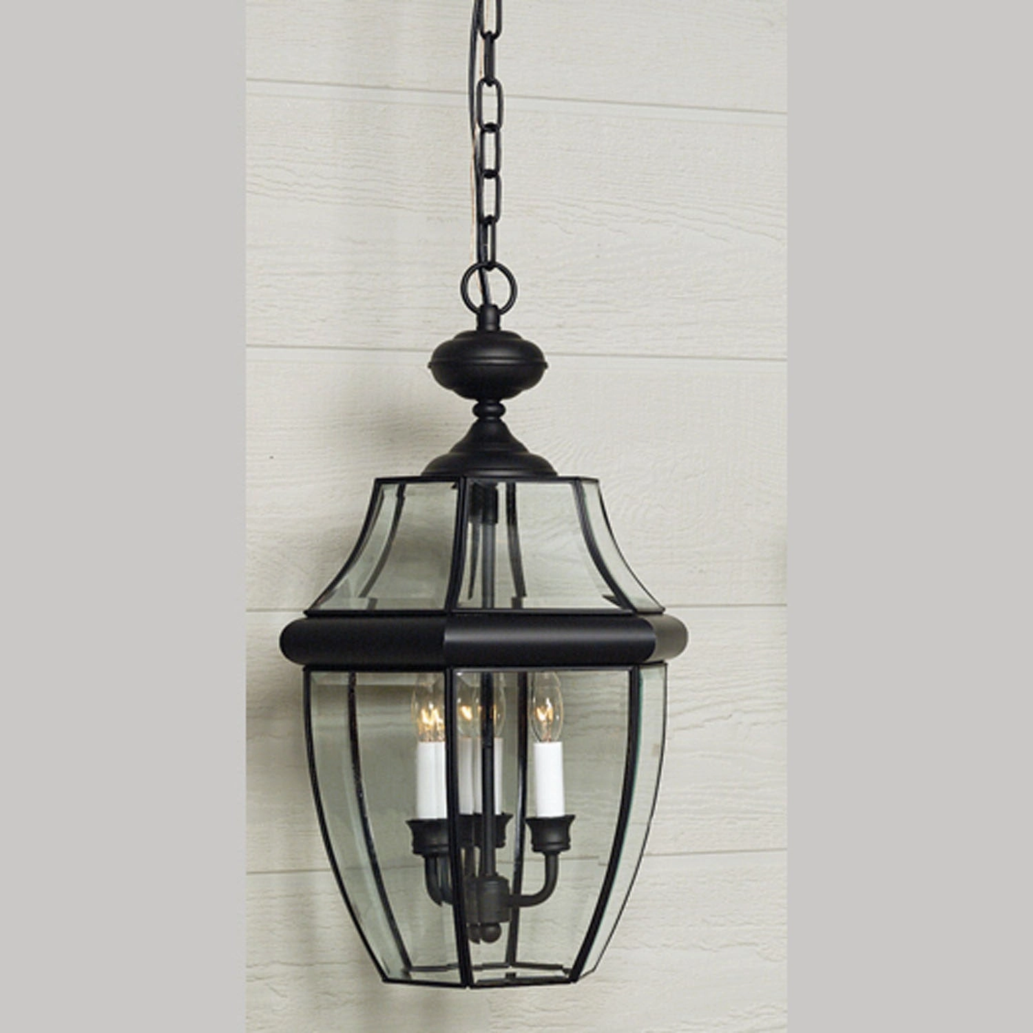 Newbury Three Light Outdoor Hanging Lantern Mystic Black Outdoor Hanging Lights Lighting premium