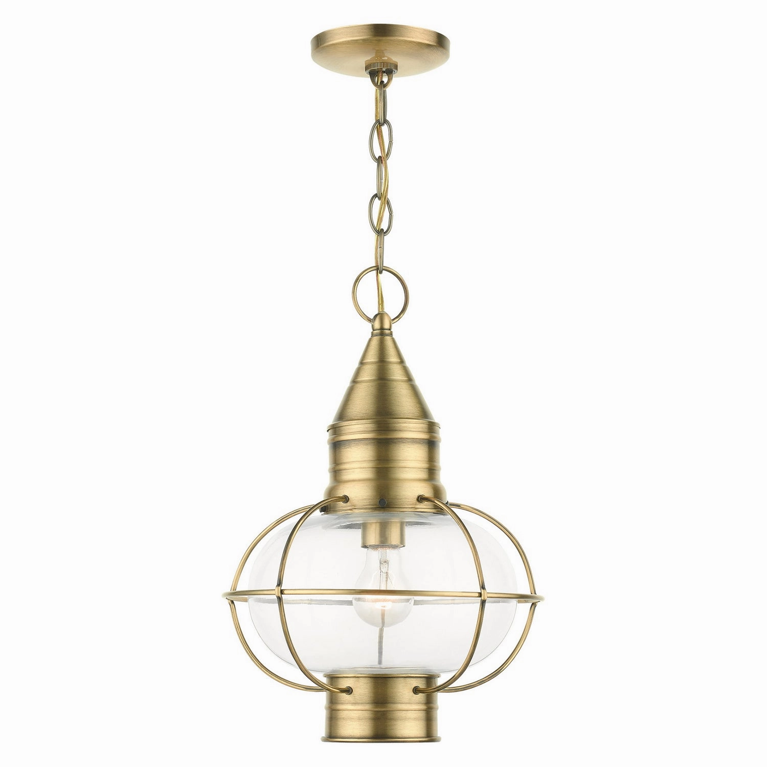 Newburyport One Light Outdoor Pendant Antique Brass Outdoor Hanging Lights Lighting value pack