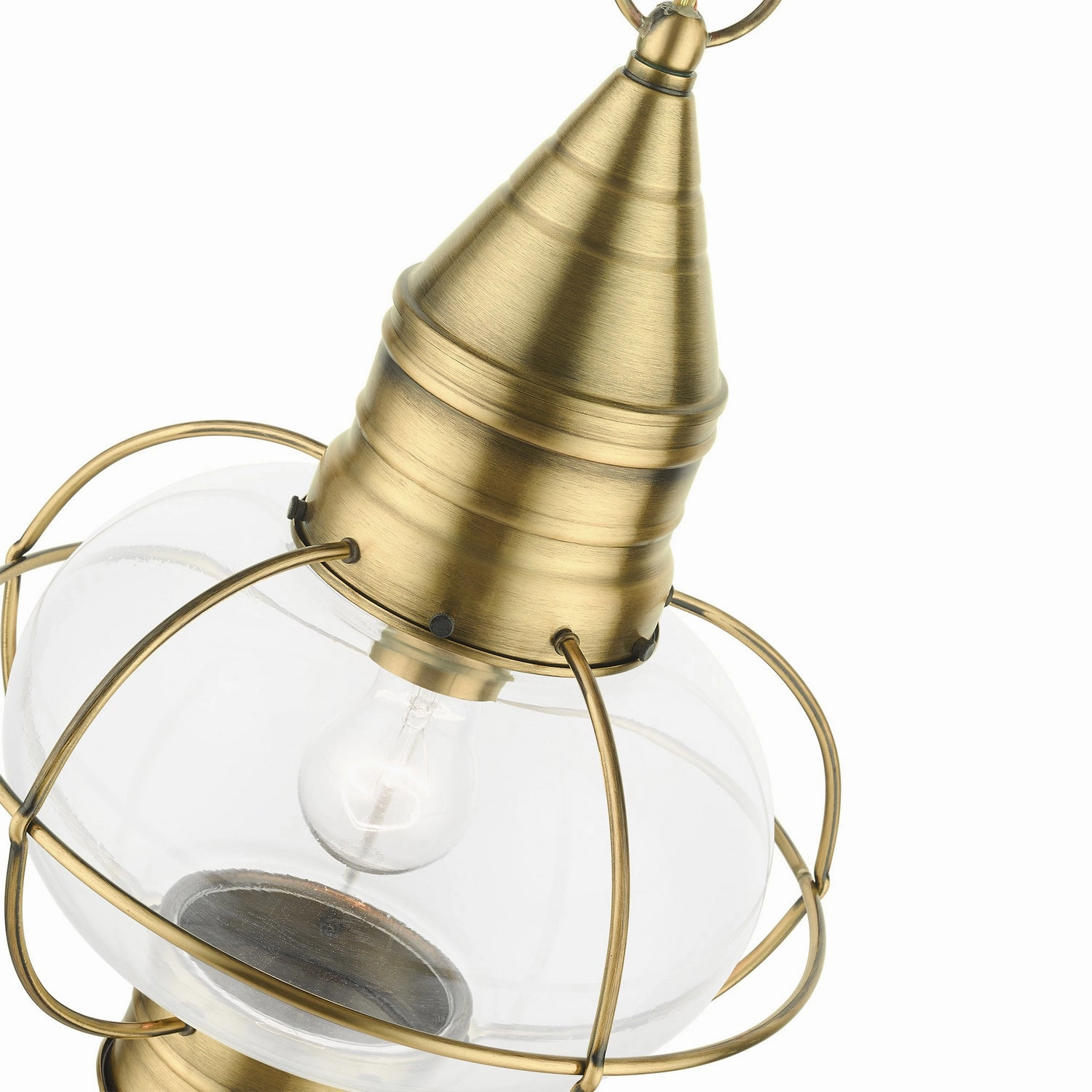Newburyport One Light Outdoor Pendant Antique Brass Modern Outdoor Hanging Lights