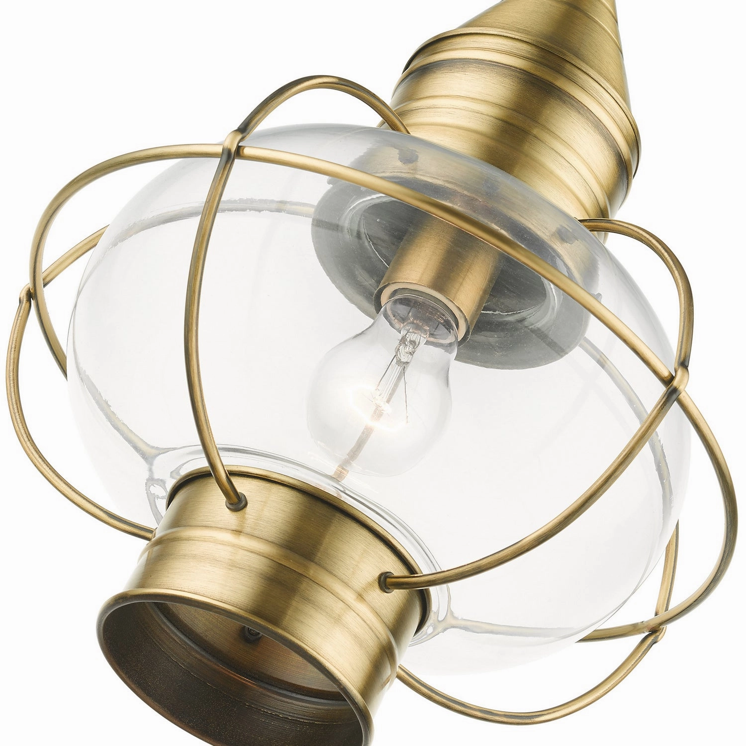 Newburyport One Light Outdoor Pendant Antique Brass Modern Outdoor Hanging Lights