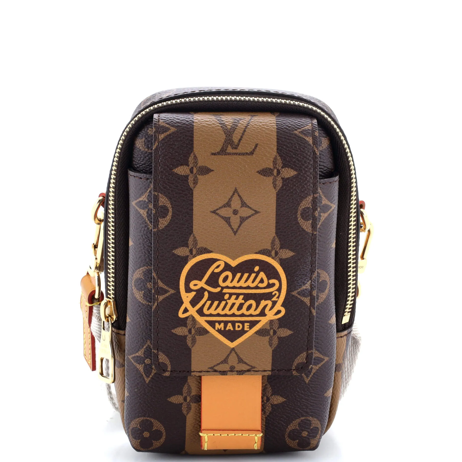 Nigo Flap Double Phone Pouch Limited Edition Stripes Monogram Canvas