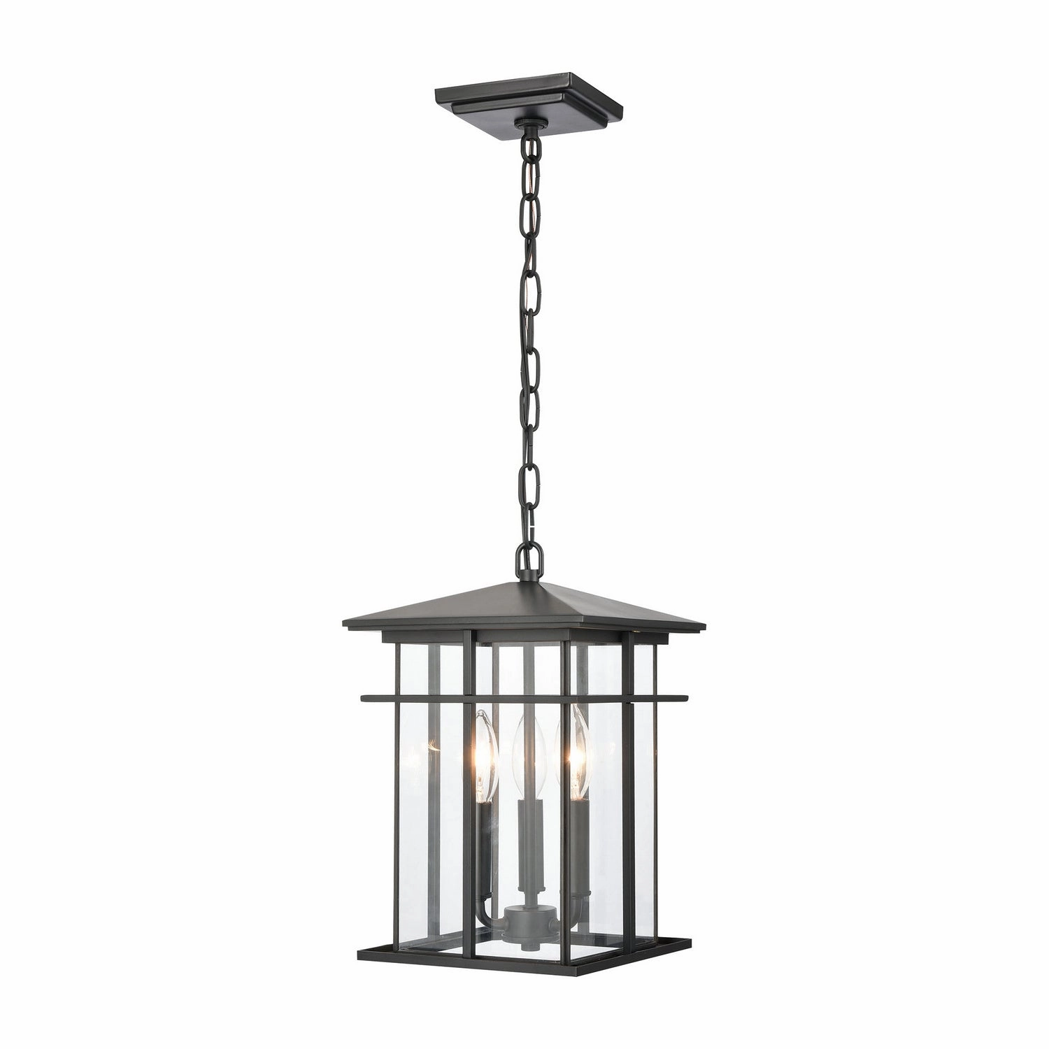 Oak Park Three Light Outdoor Pendant Matte Black Outdoor Hanging Lights Lighting best seller