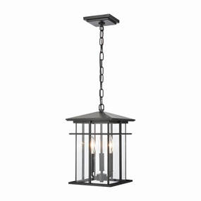 Oak Park Three Light Outdoor Pendant Matte Black Outdoor Hanging Lights Lighting best seller