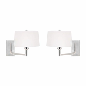 One Light Swingarm Wall Lamps (Set Of 2) Chrome Best Wall Lights online store