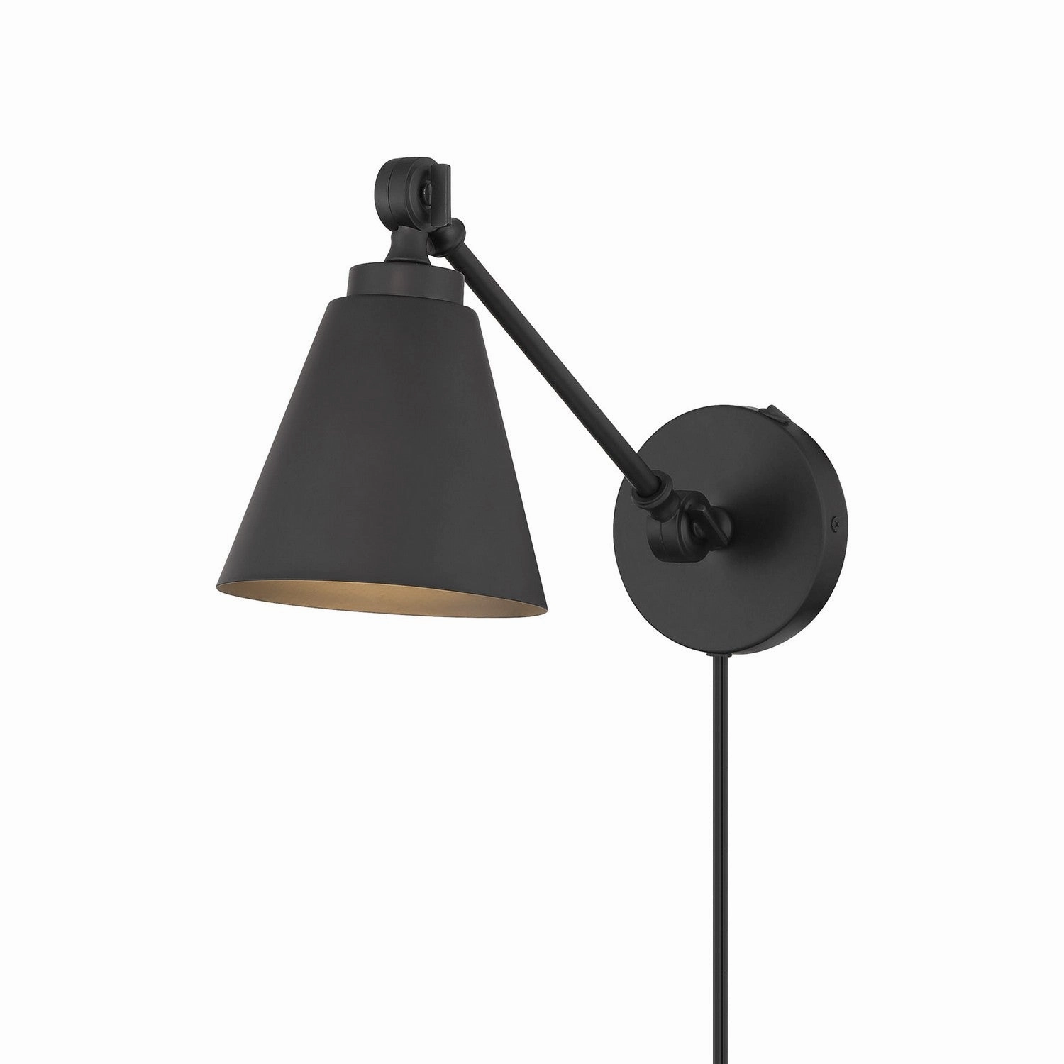 One Light Wall Sconce (Set of 2) Matte Black Budget Wall Lights now available