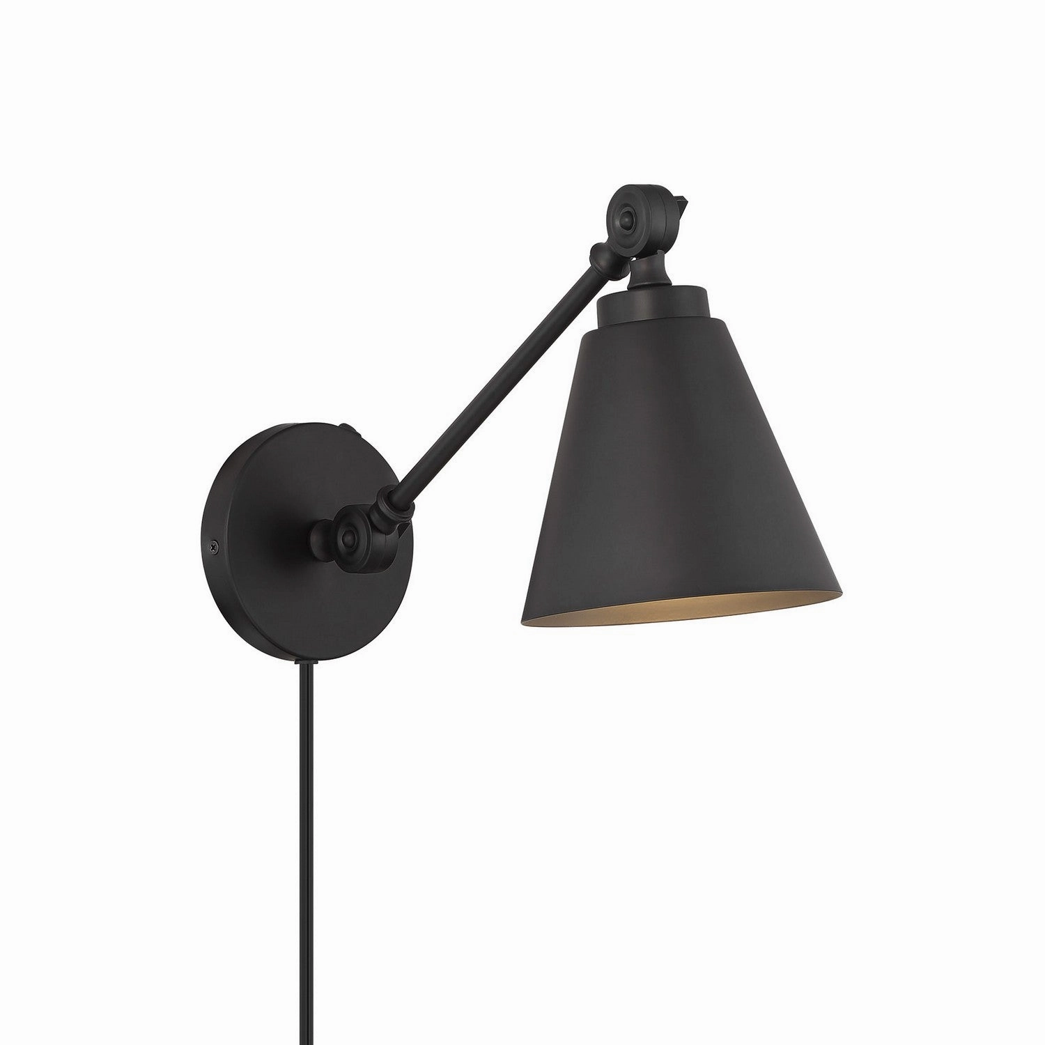 One Light Wall Sconce (Set of 2) Matte Black Budget Wall Lights now available