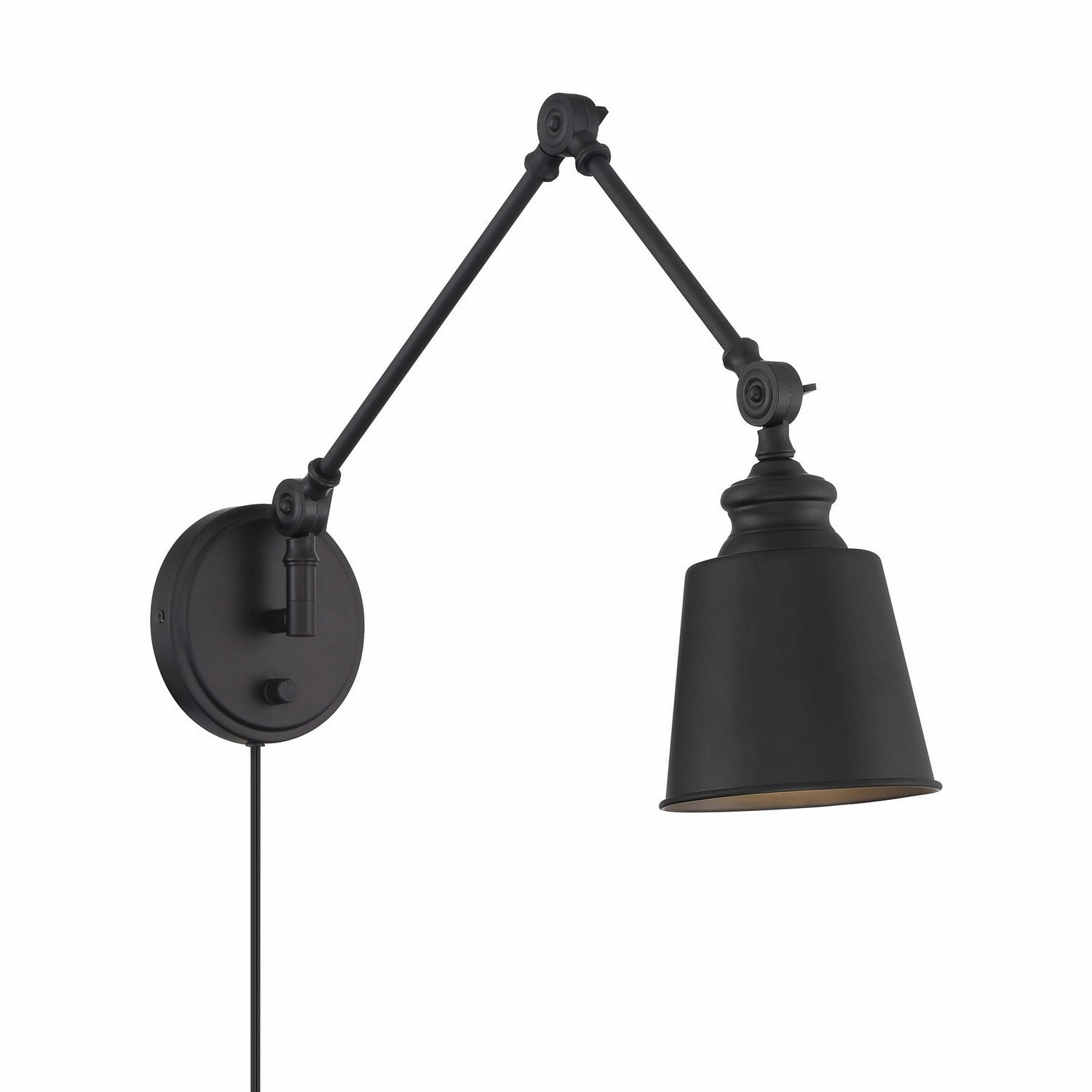 One Light Wall Sconce (Set of 2) Matte Black Budget Wall Lights now available