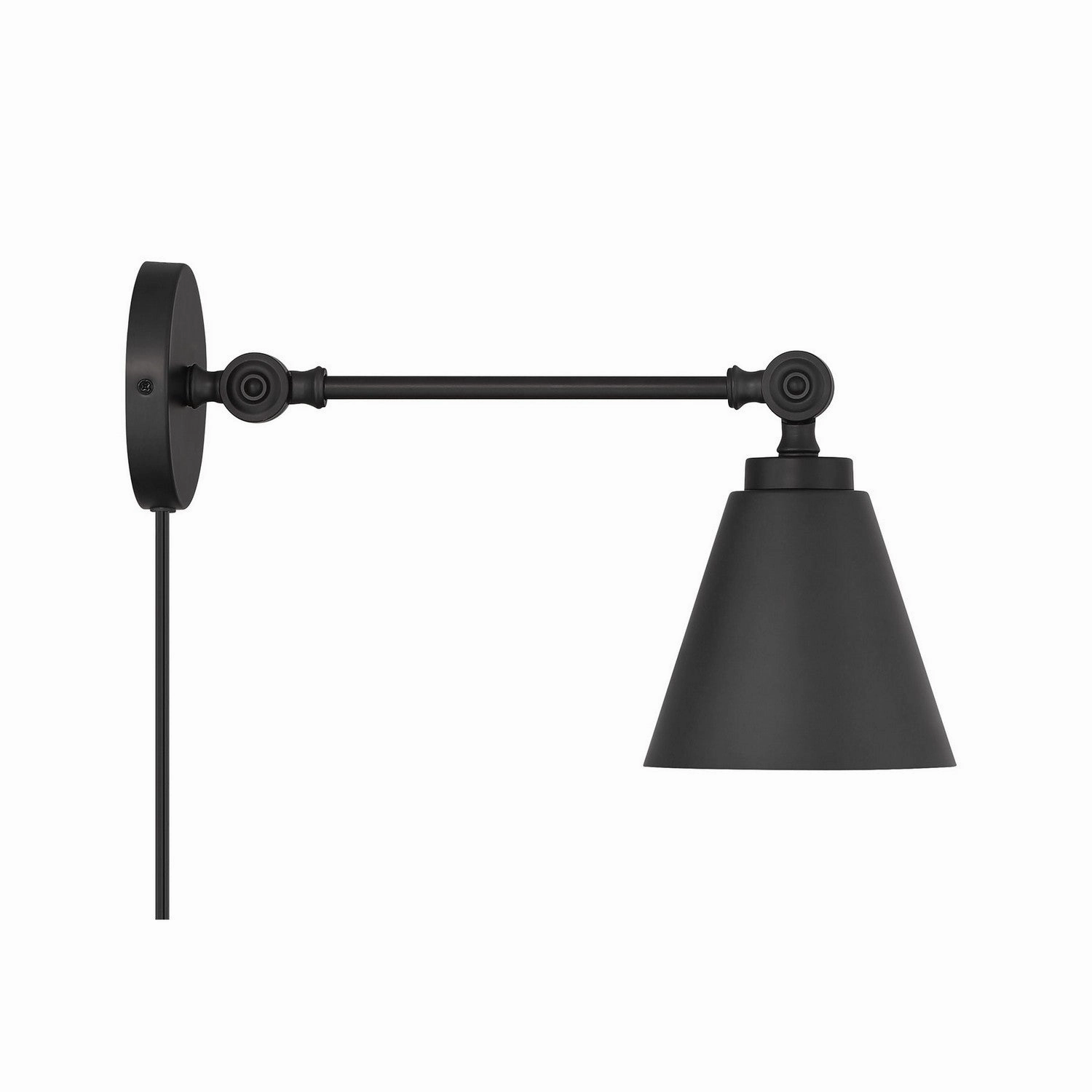 One Light Wall Sconce (Set of 2) Matte Black Budget Wall Lights now available