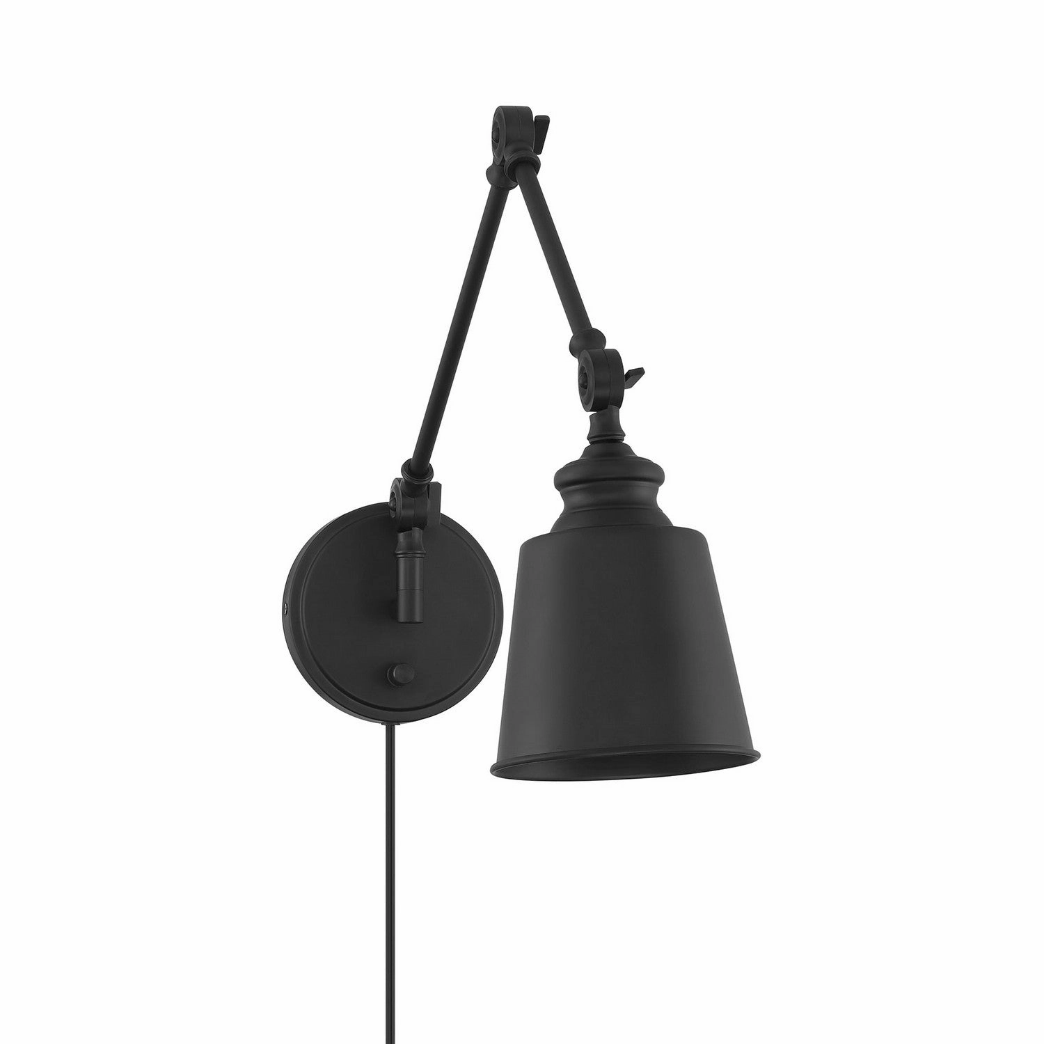 One Light Wall Sconce (Set of 2) Matte Black Budget Wall Lights now available
