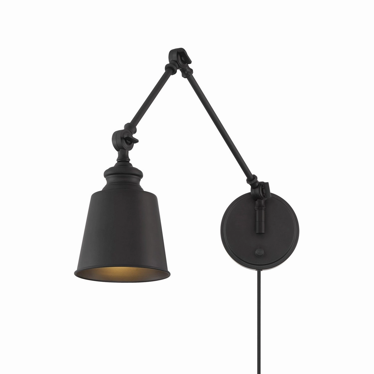 One Light Wall Sconce (Set of 2) Matte Black Budget Wall Lights now available