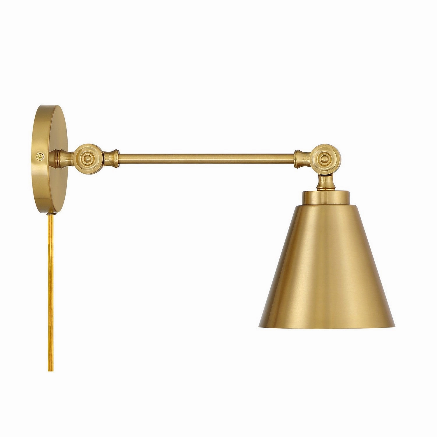 One Light Wall Sconce (Set of 2) Natural Brass Budget Wall Lights now available