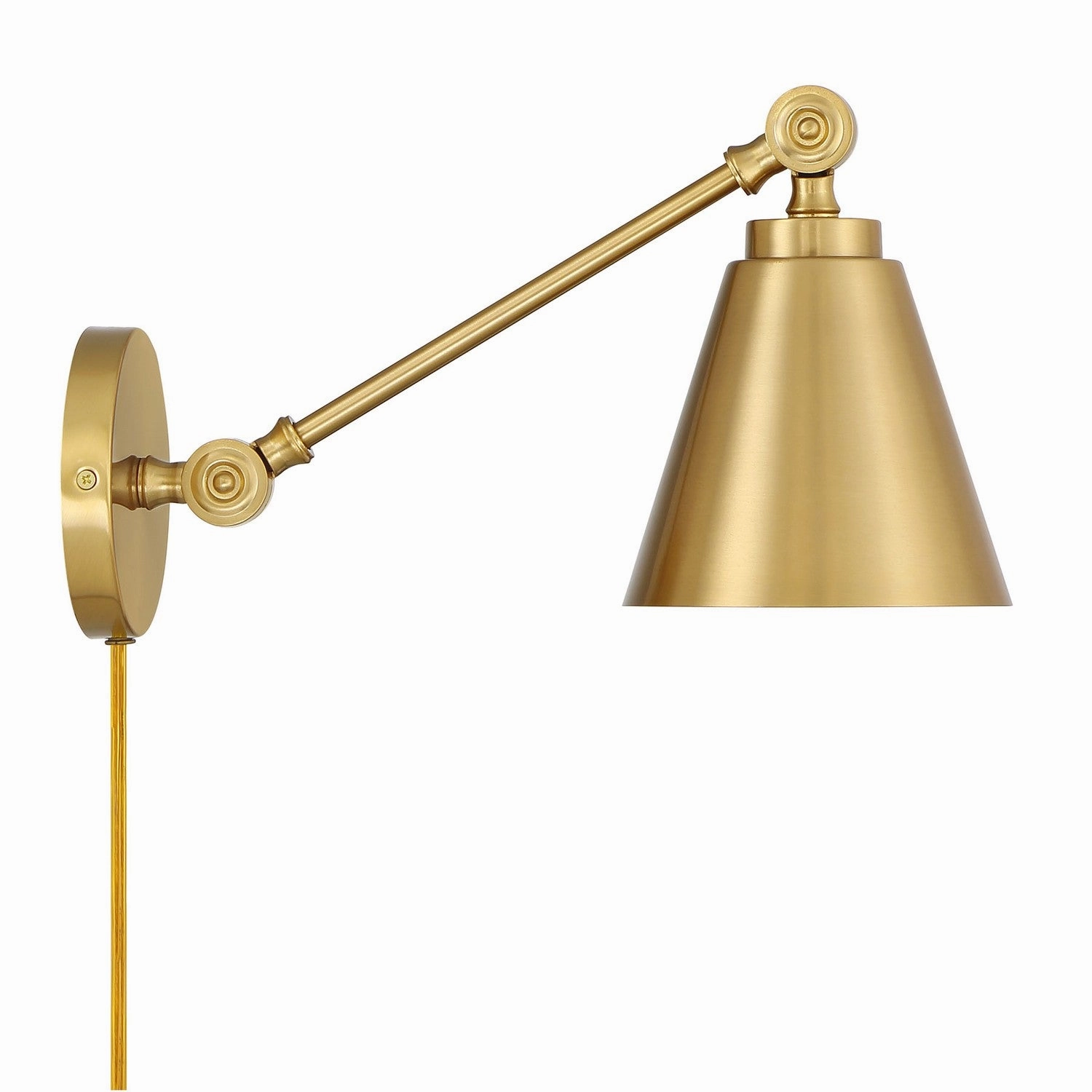 One Light Wall Sconce (Set of 2) Natural Brass Budget Wall Lights now available