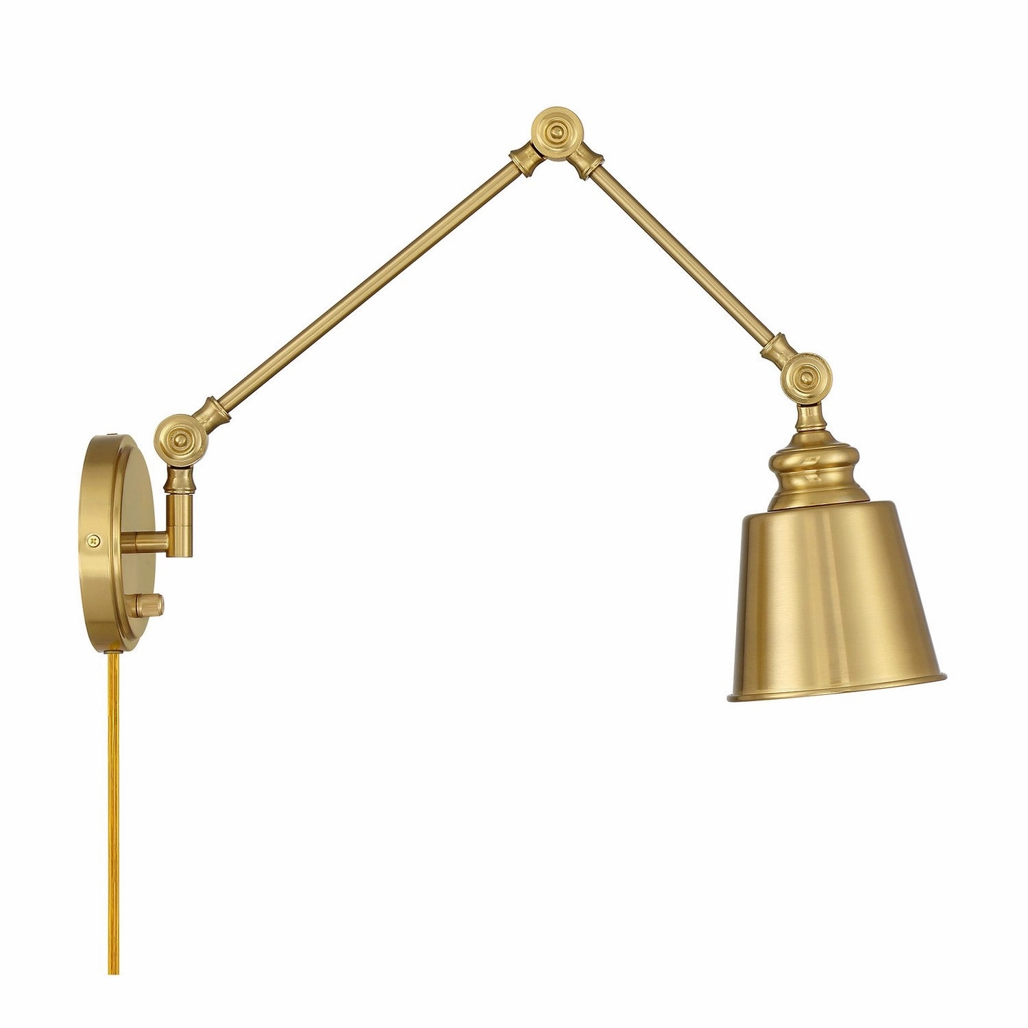 One Light Wall Sconce (Set of 2) Natural Brass Budget Wall Lights now available