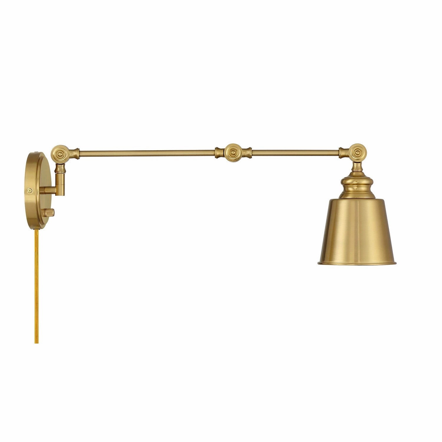 One Light Wall Sconce (Set of 2) Natural Brass Budget Wall Lights now available
