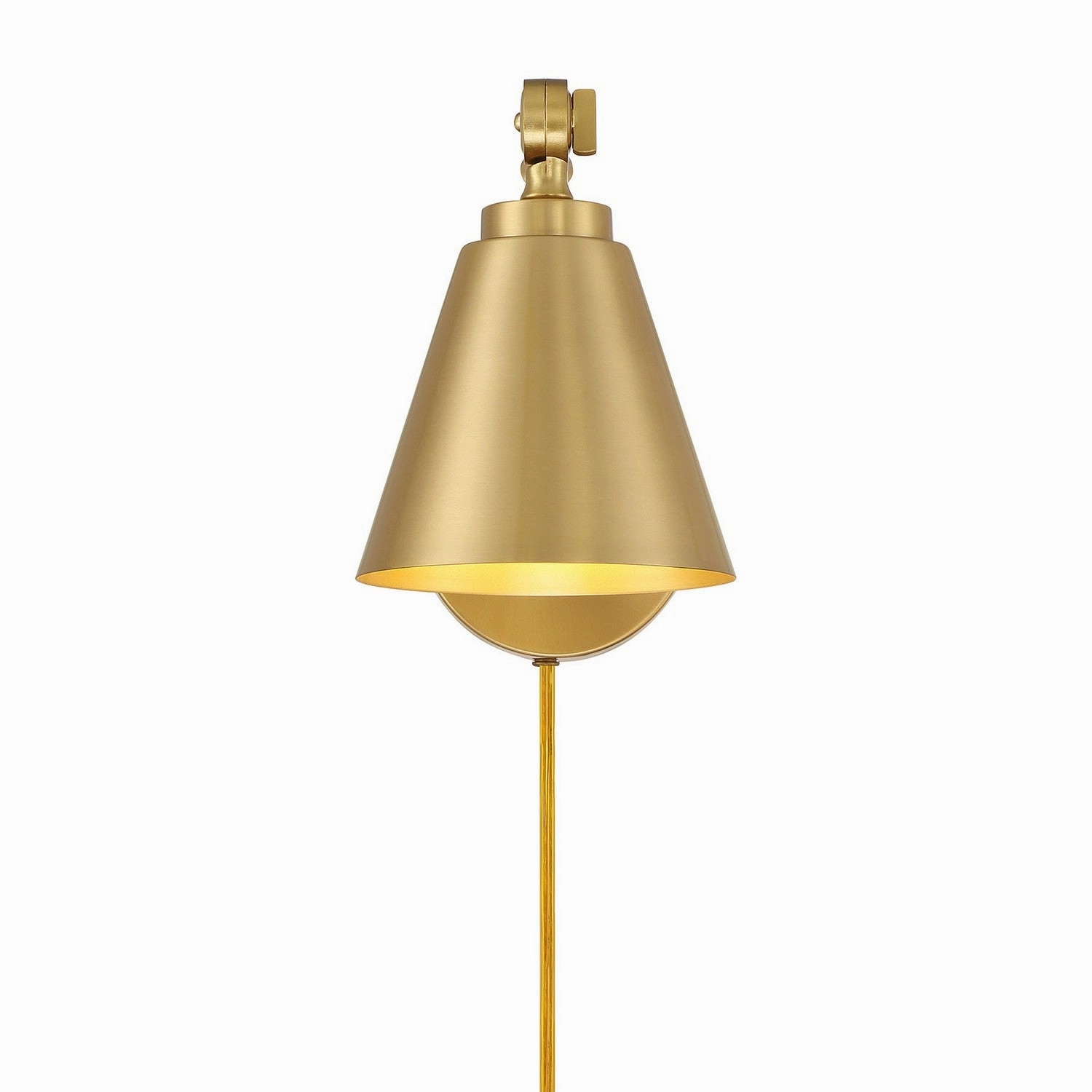 One Light Wall Sconce (Set of 2) Natural Brass Budget Wall Lights now available