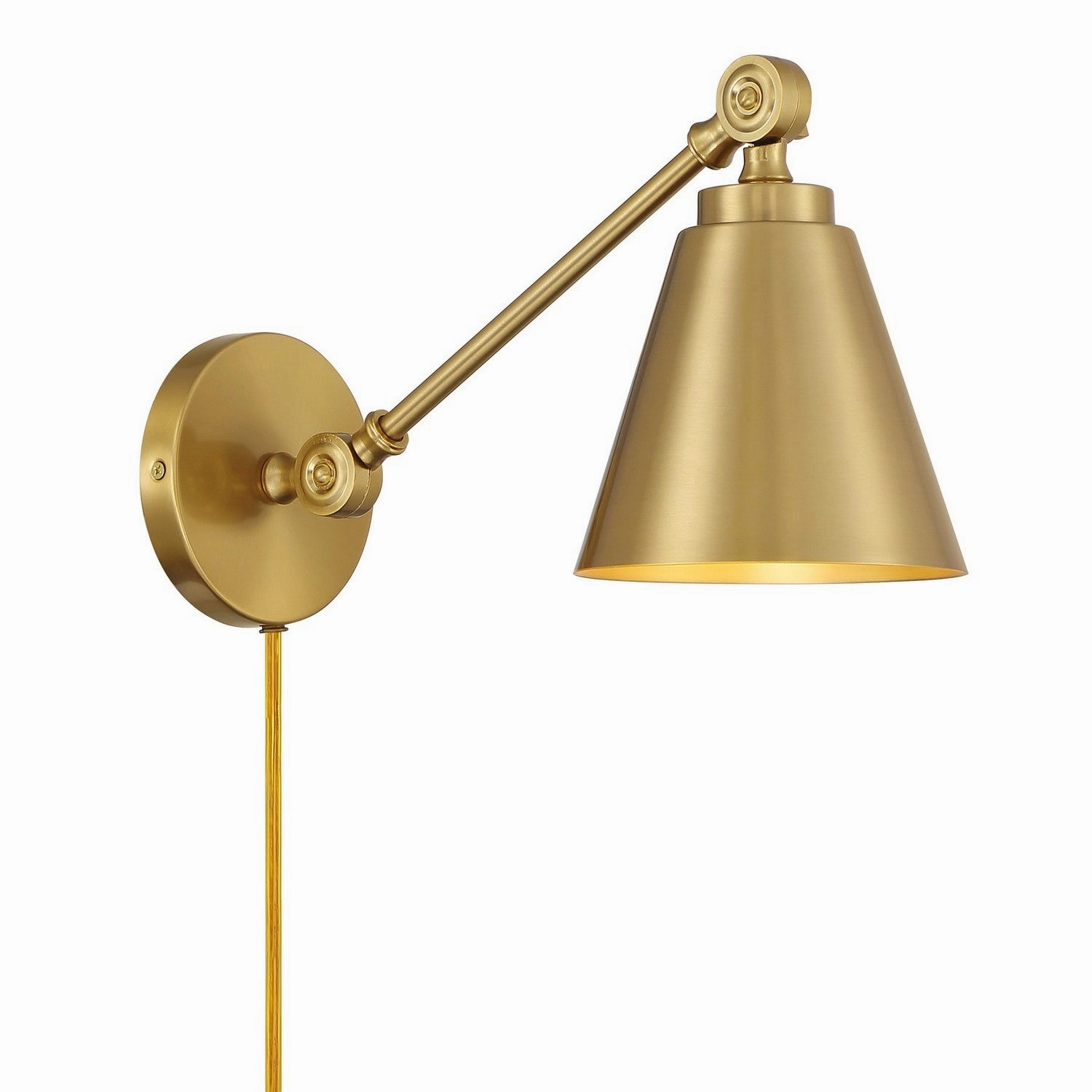 One Light Wall Sconce (Set of 2) Natural Brass Budget Wall Lights now available
