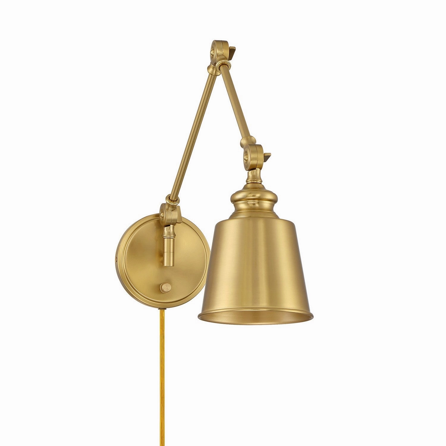 One Light Wall Sconce (Set of 2) Natural Brass Budget Wall Lights now available