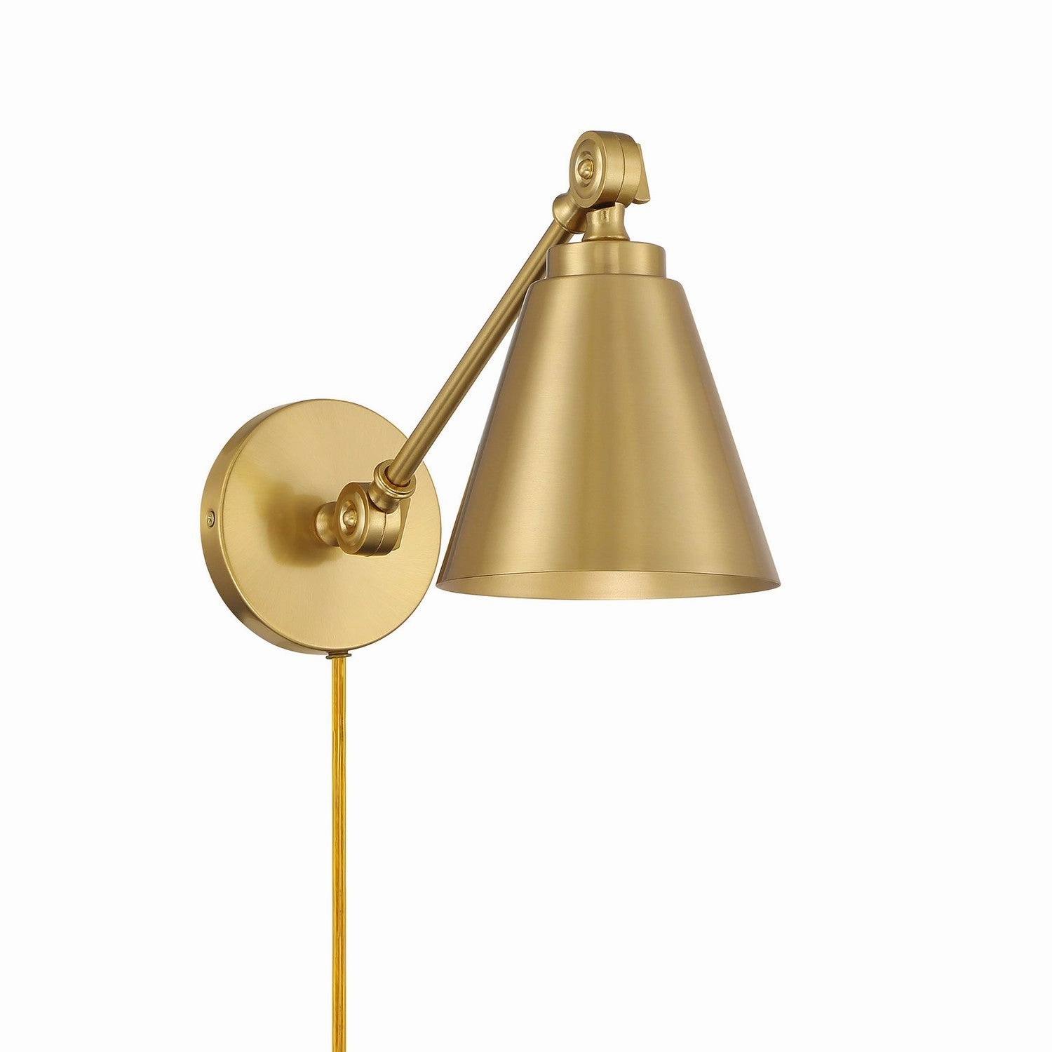 One Light Wall Sconce (Set of 2) Natural Brass Budget Wall Lights now available
