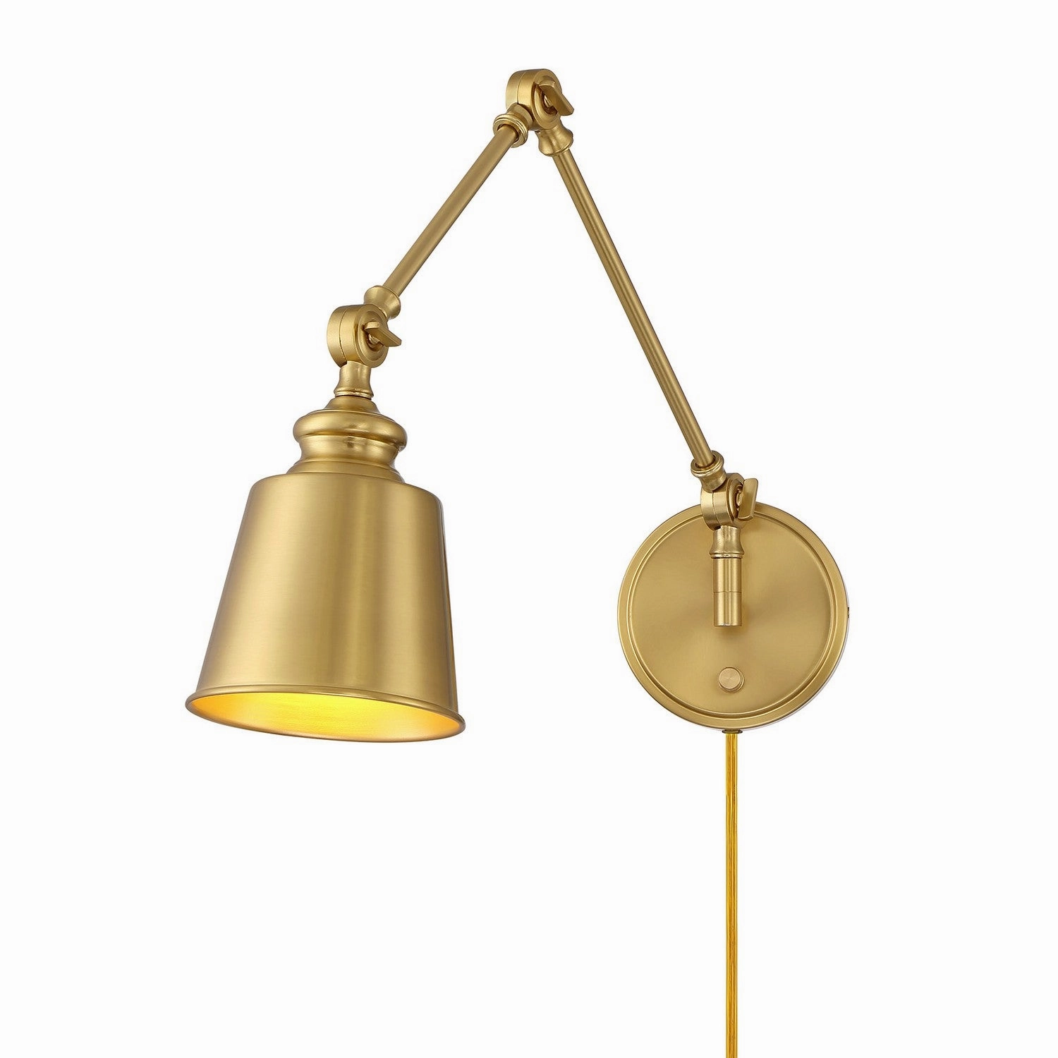 One Light Wall Sconce (Set of 2) Natural Brass Budget Wall Lights now available