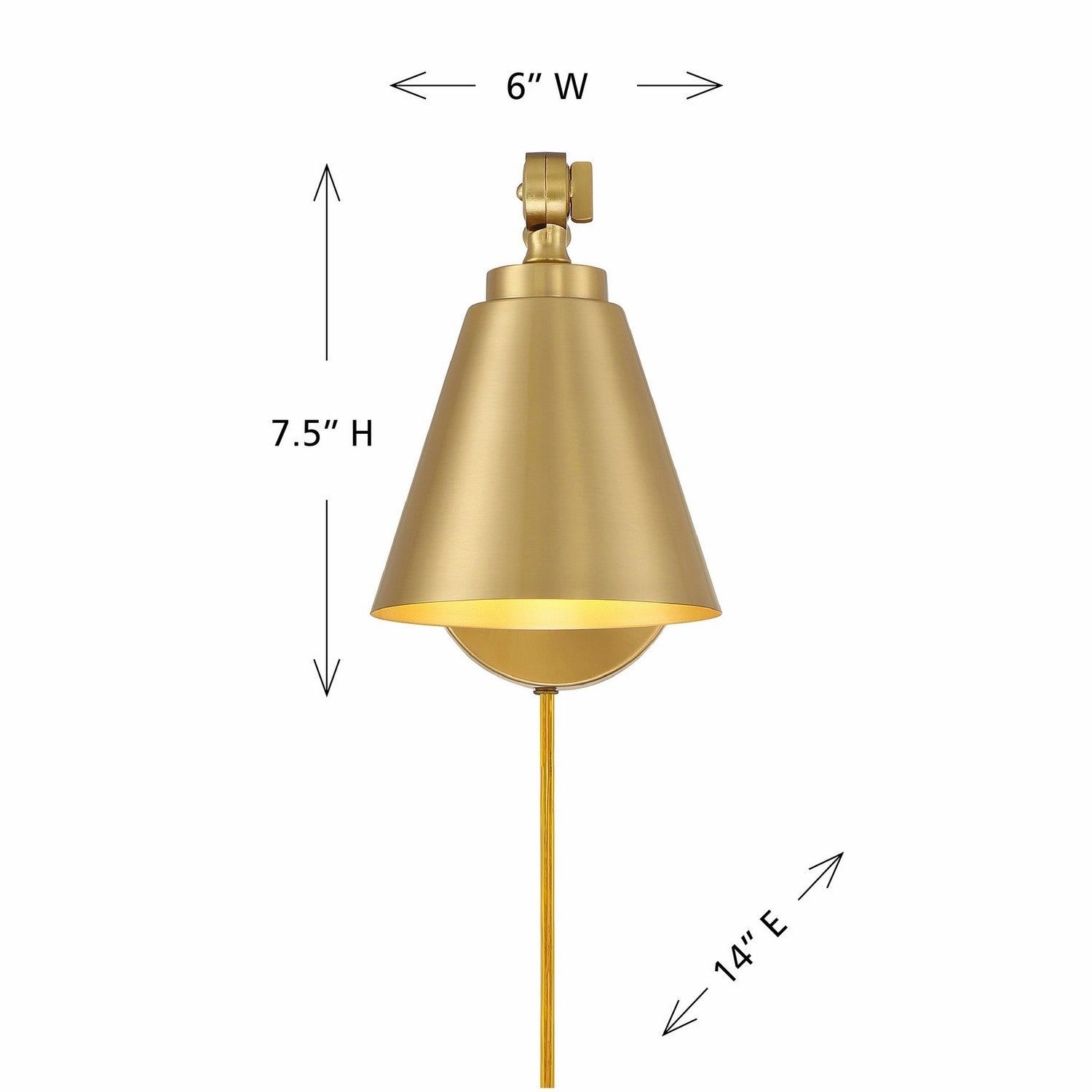 One Light Wall Sconce (Set of 2) Natural Brass Budget Wall Lights now available