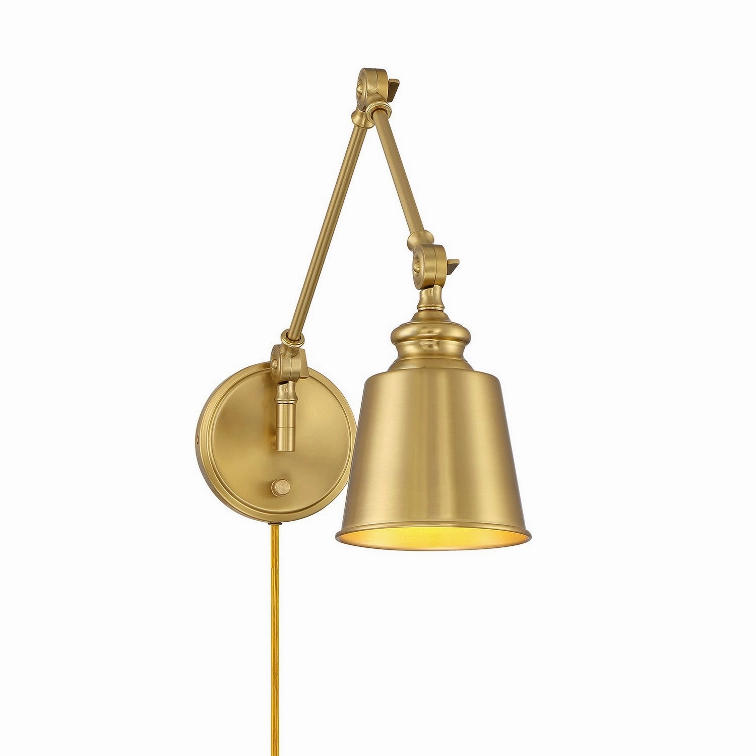 One Light Wall Sconce (Set of 2) Natural Brass Wall Lights for decor discount