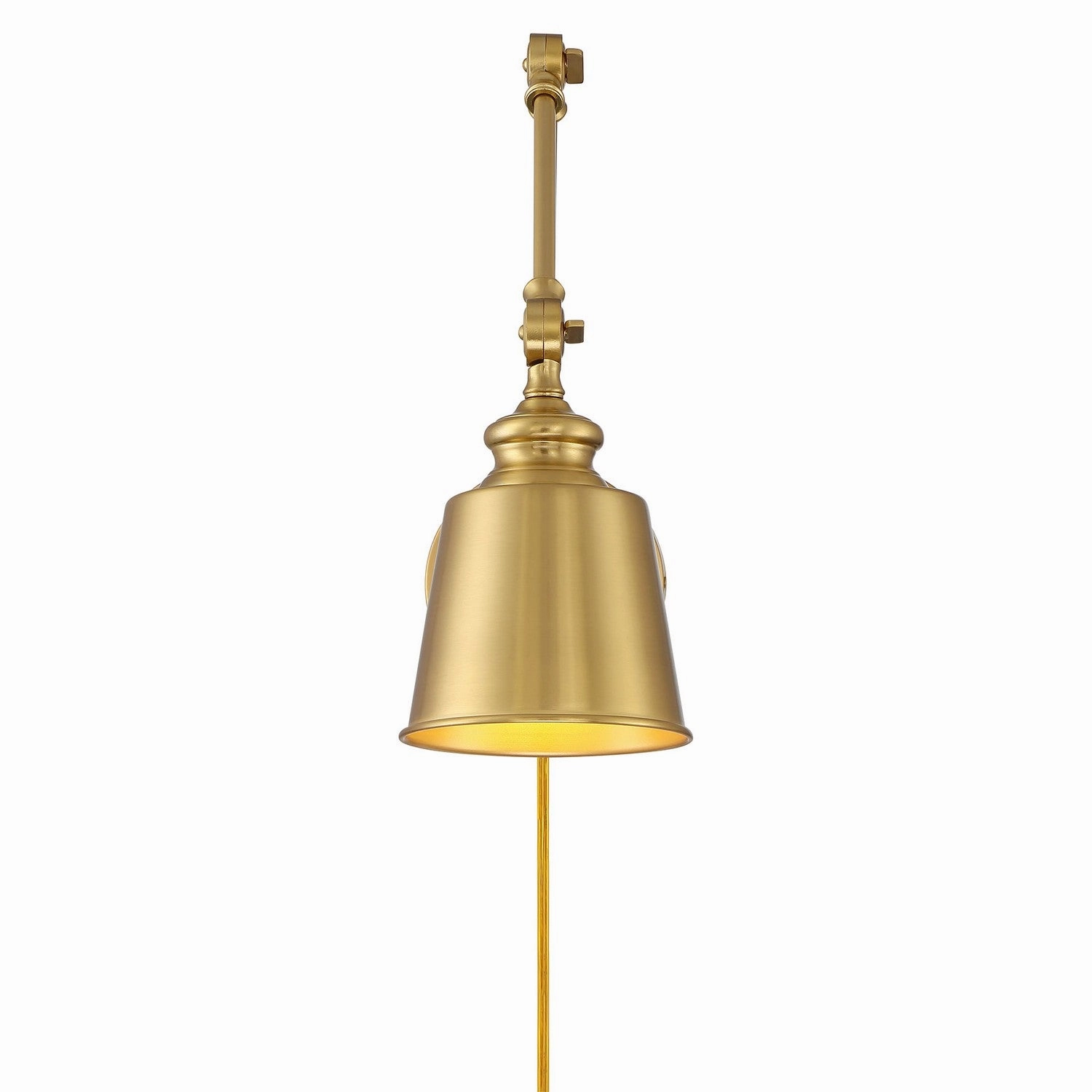 One Light Wall Sconce (Set of 2) Natural Brass Budget Wall Lights now available