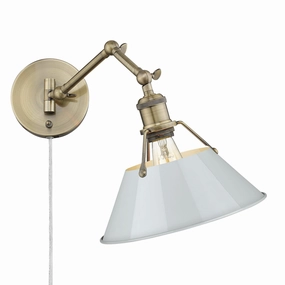 Orwell One Light Wall Sconce Aged Brass Wall Lights for decor discount