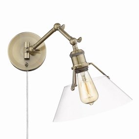Orwell One Light Wall Sconce Aged Brass Wall Lights for decor discount