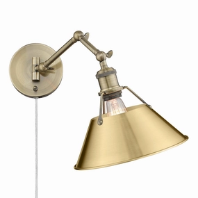 Orwell One Light Wall Sconce Aged Brass Wall Lights for decor discount