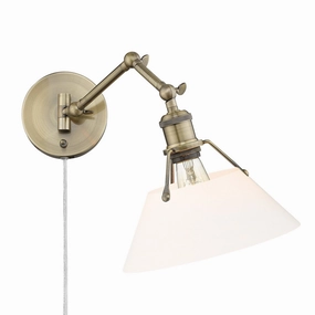 Orwell One Light Wall Sconce Aged Brass Wall Lights for decor discount