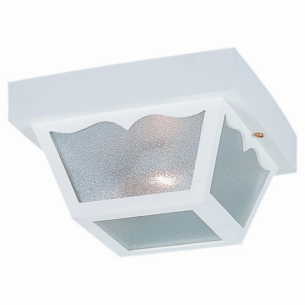 Outdoor Ceiling Two Light Outdoor Flush Mount White Outdoor Ceiling Mount Lighting hot sale