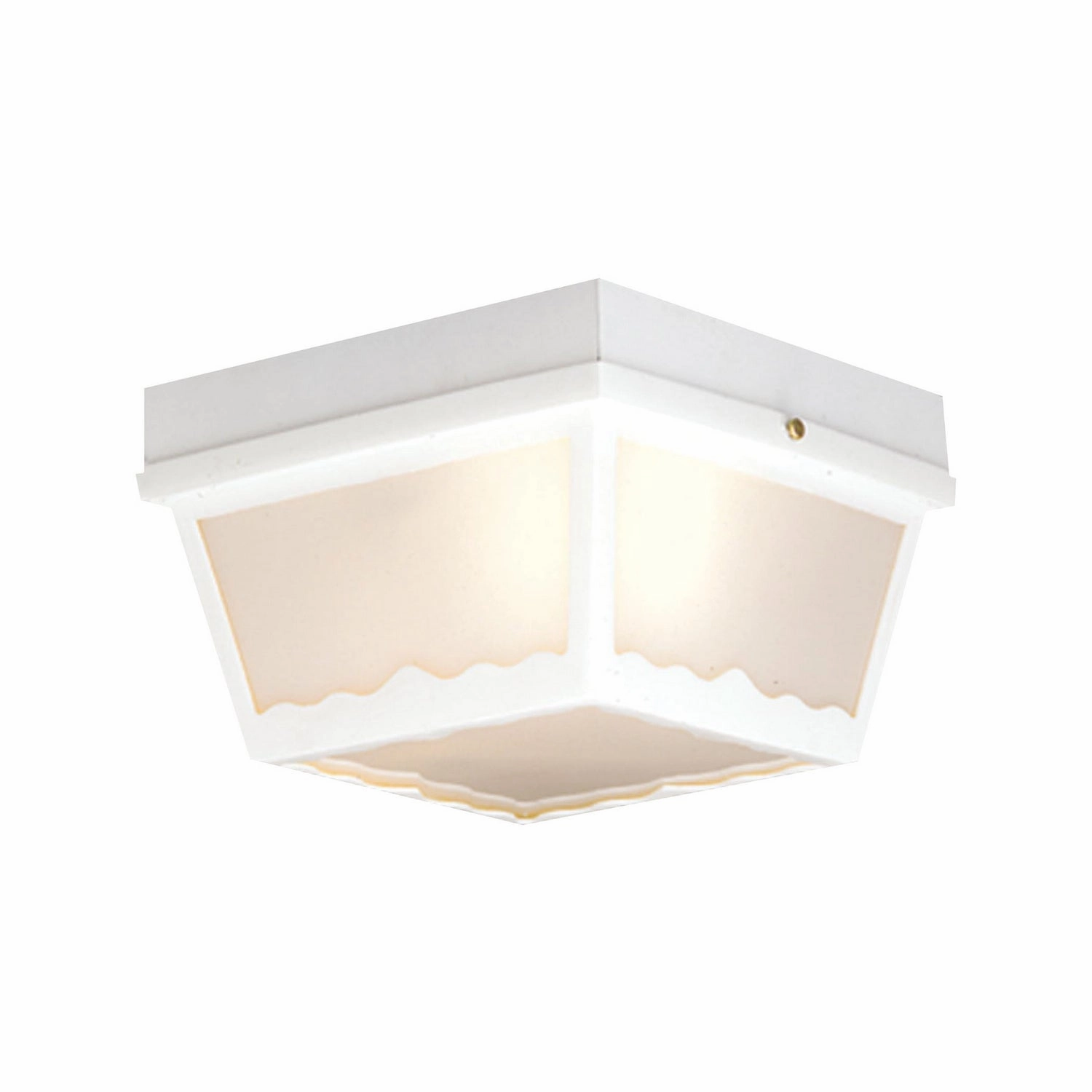 Outdoor Essentials Two Light Flush Mount White Outdoor Ceiling Mount Lighting clearance
