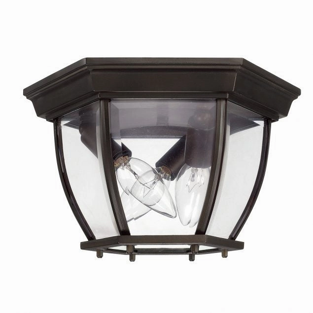 Outdoor Three Light Outdoor Flush Mount Black Outdoor Ceiling Mount Lighting hot sale