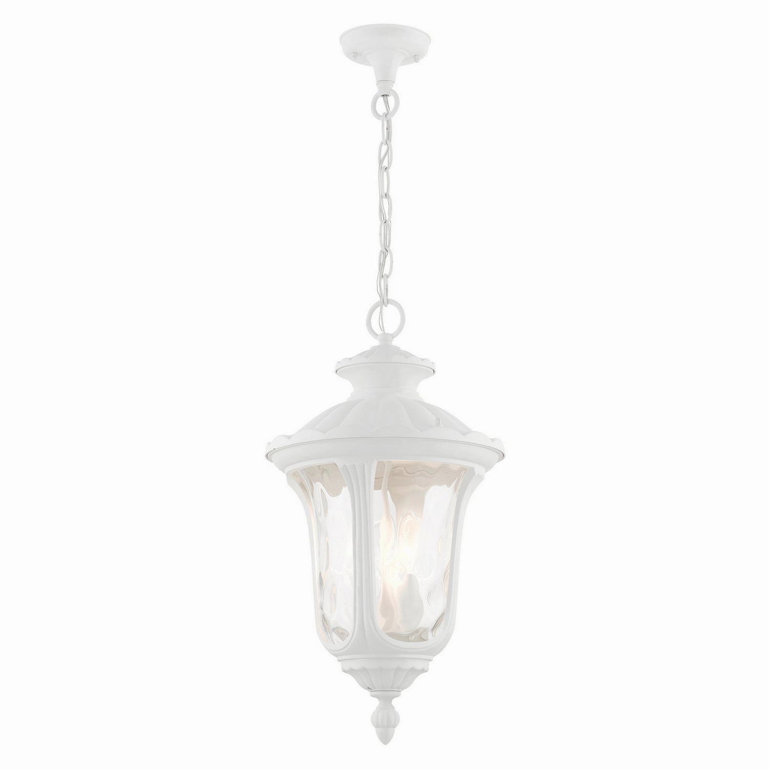 Oxford Three Light Outdoor Pendant Textured White Modern Outdoor Hanging Lights