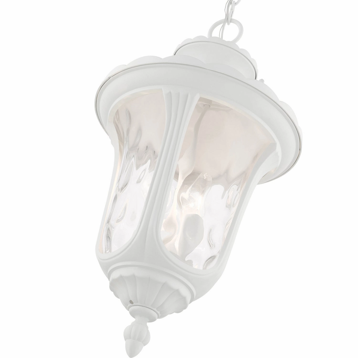 Oxford Three Light Outdoor Pendant Textured White Modern Outdoor Hanging Lights
