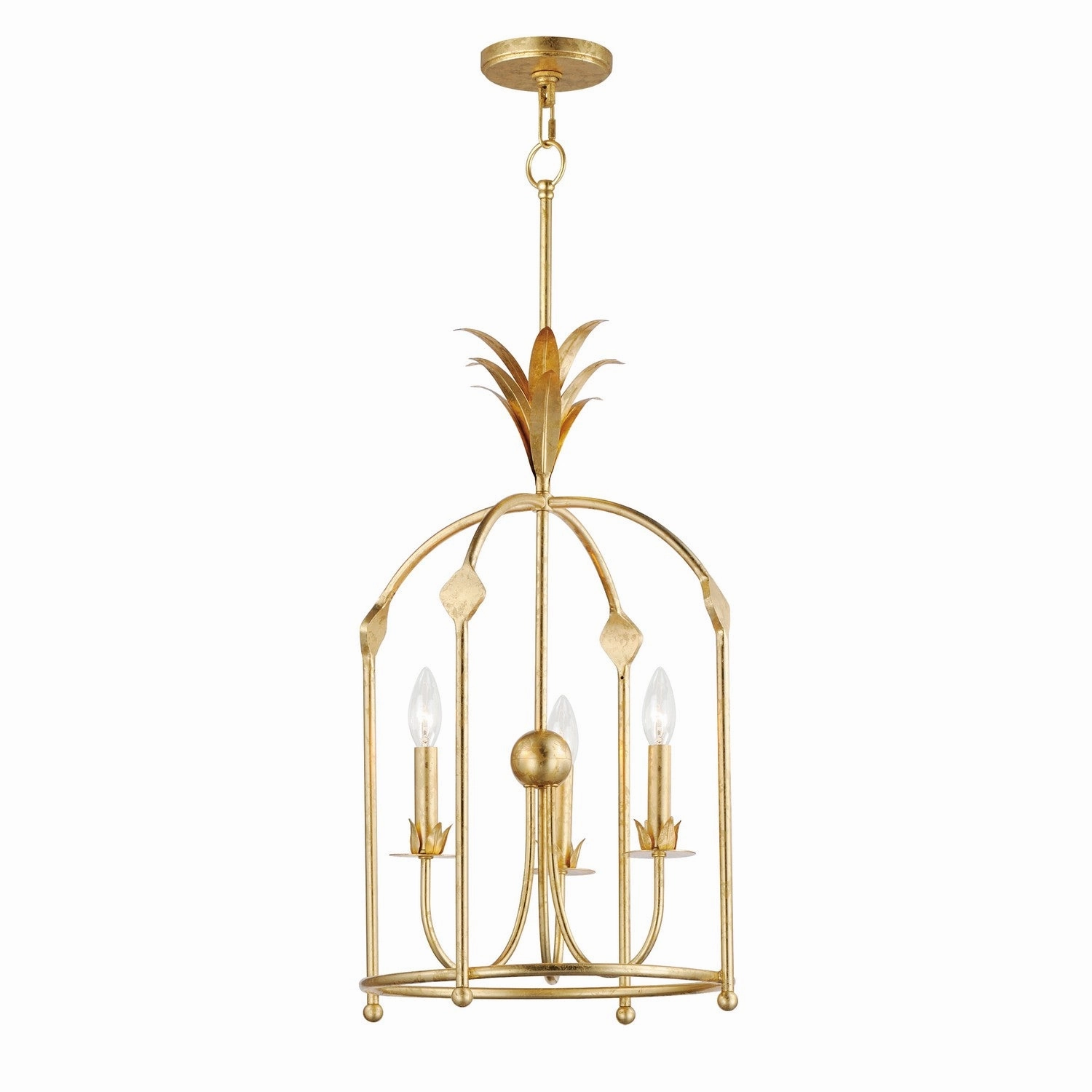 Paloma Three Light Foyer Pendant Gold Leaf Ceiling Lights Lighting cheap deals
