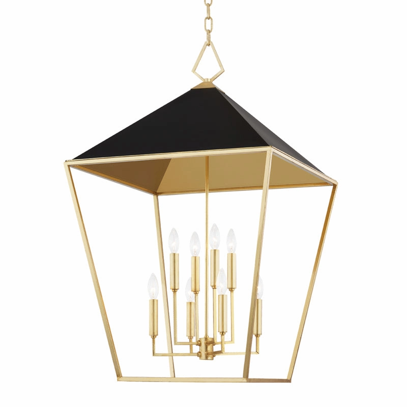 Paxton Eight Light Pendant Gold Leaf/Black Ceiling Lights Lighting buy online