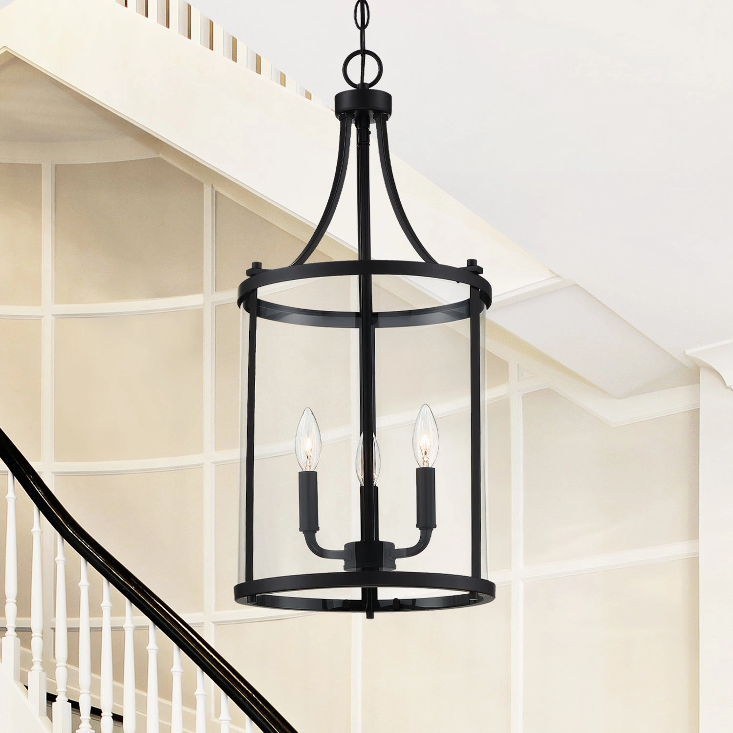 Penrose Three Light Foyer Pendant Black Ceiling Light Fixtures on sale