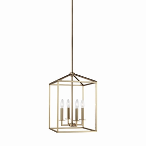 Perryton Four Light Hall / Foyer Pendant Satin Brass Ceiling Lights Lighting free shipping