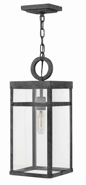Porter LED Hanging Lantern Aged Zinc Outdoor Hanging Lights Lighting value pack