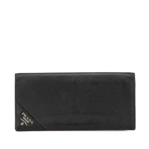Prada Leather Long Wallet (Bi-Fold) (Pre-Owned)