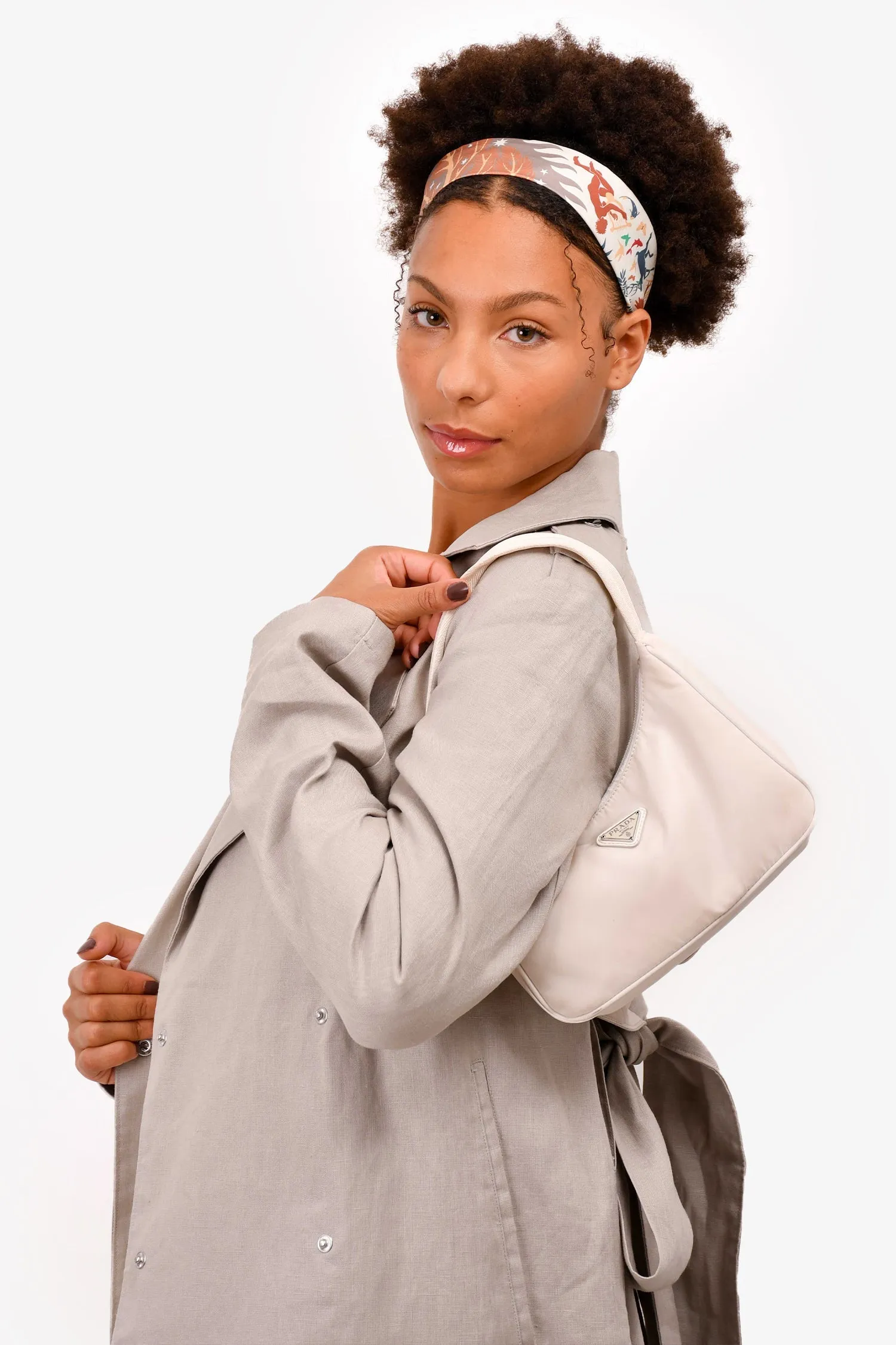 Prada White Nylon Re-Edition 2000 Shoulder Bag (As Is)