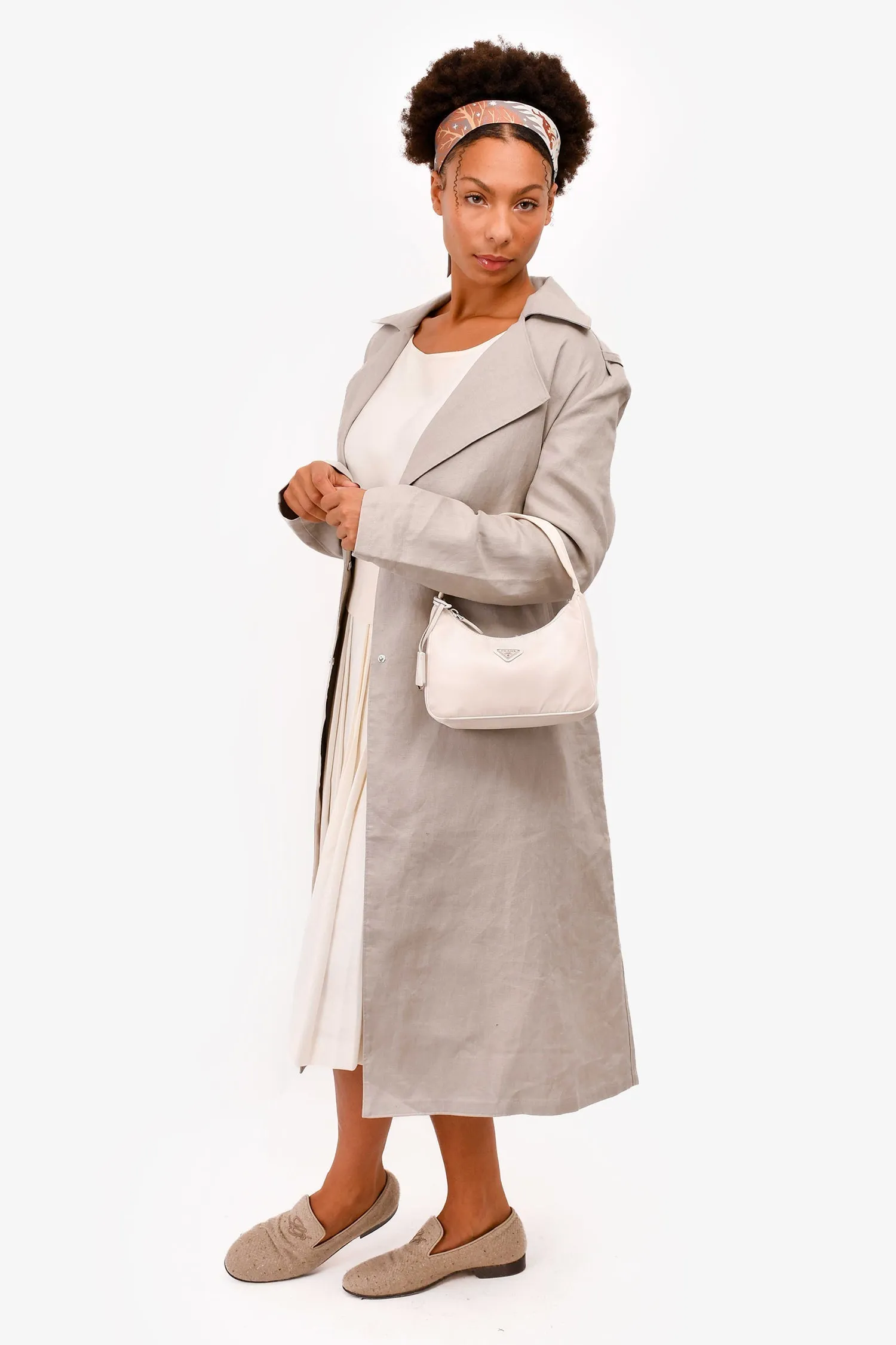 Prada White Nylon Re-Edition 2000 Shoulder Bag (As Is)