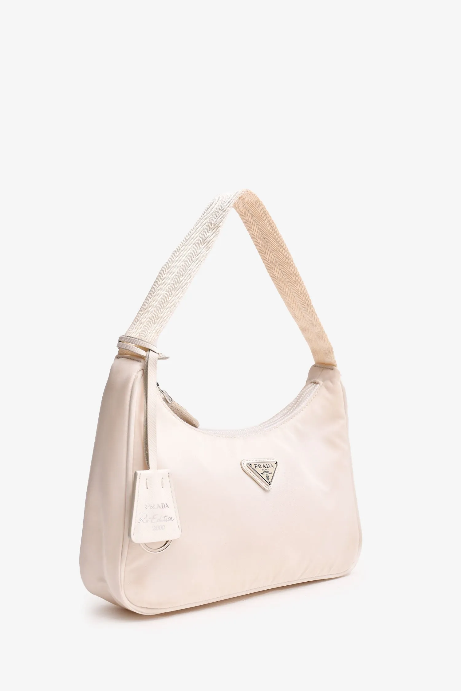 Prada White Nylon Re-Edition 2000 Shoulder Bag (As Is)
