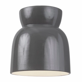 Radiance Collection LED Flush-Mount Gloss Grey Outdoor Ceiling Mount Lighting flash sale