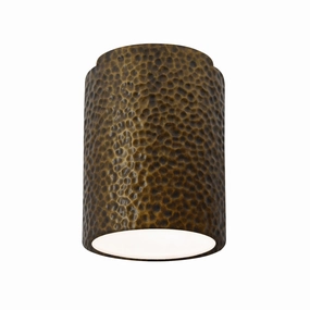 Radiance Flush-Mount Hammered Brass Outdoor Ceiling Mount Lighting flash sale