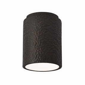 Radiance Flush-Mount Hammered Iron Outdoor Ceiling Mount Lighting flash sale